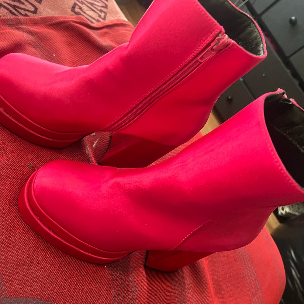 Forever 21 Vibrant Pink Ankle Boots
